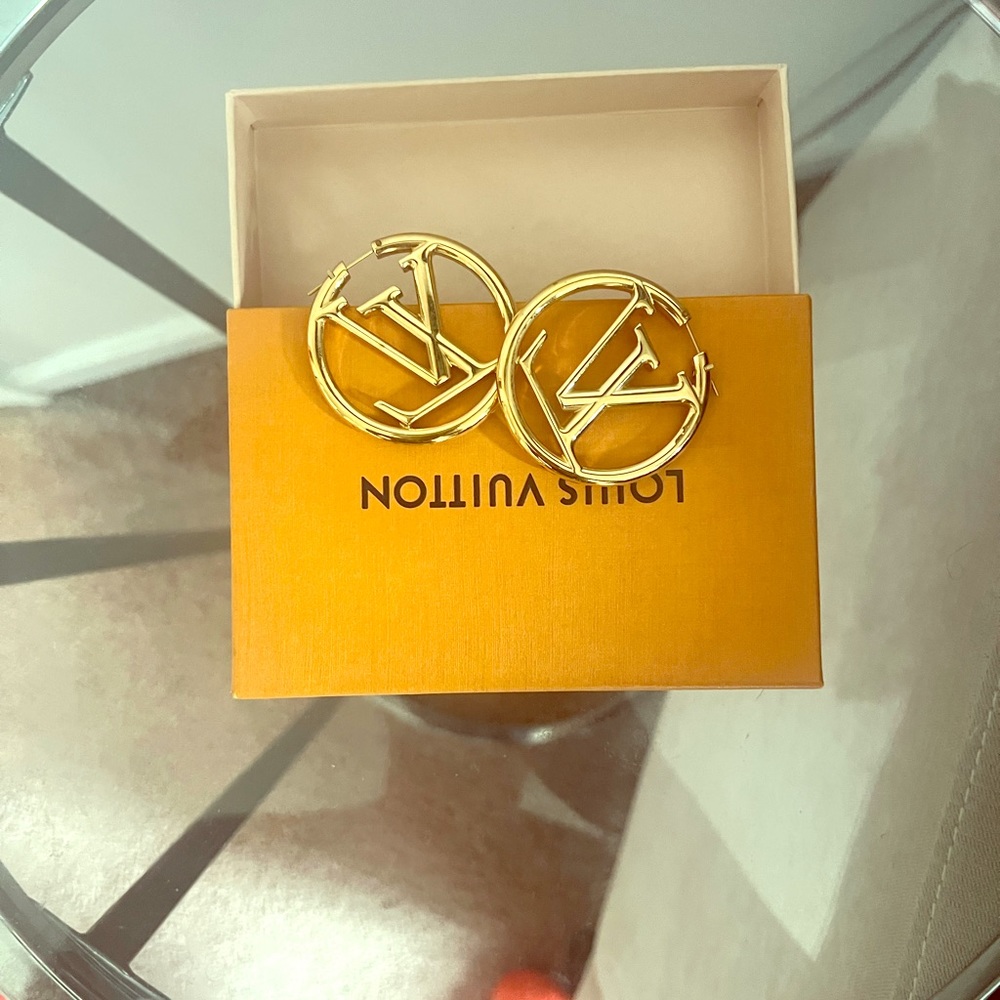 Authentic Louis Vuitton GM hoop earrings